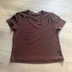 Pink Rose Cocoa Brown Crop Top